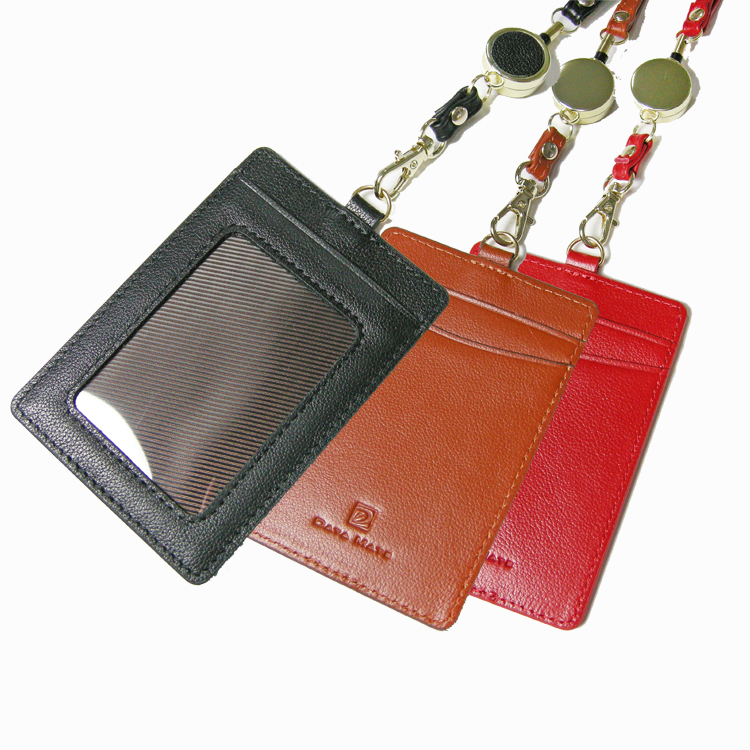 DATA MATE 真皮證件套 - 直式伸縮扣識別證吊牌 DM-267 - 真皮皮件